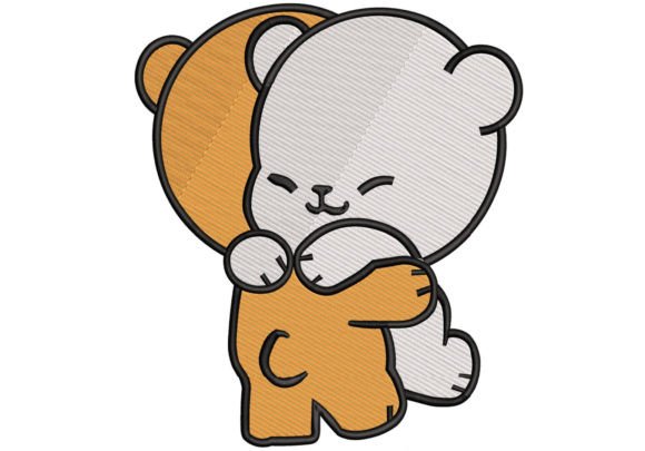 Adorable Bear Couple Embroidery Digitize