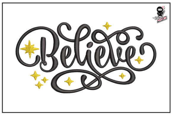 Believe Christmas Embroidery