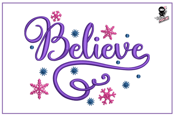 Believe - Christmas Embroidery Design