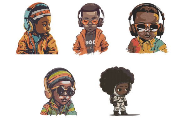 Black Boy Hiphop Embroidery Bundle