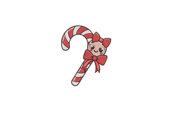Christmas Candy Cane Embroidery Design