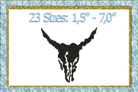 Cow Skull Head Machine Embroidery
