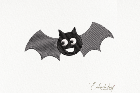 Cute Bat Halloween Machine Embroidery