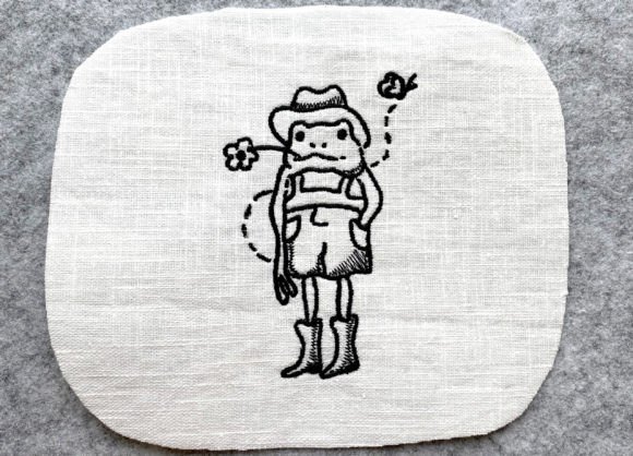 Cute Mr Frog Machine Embroidery Design