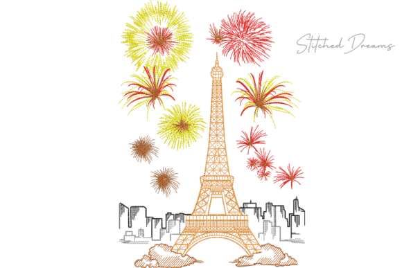 Eiffel Tower Embroidery Design