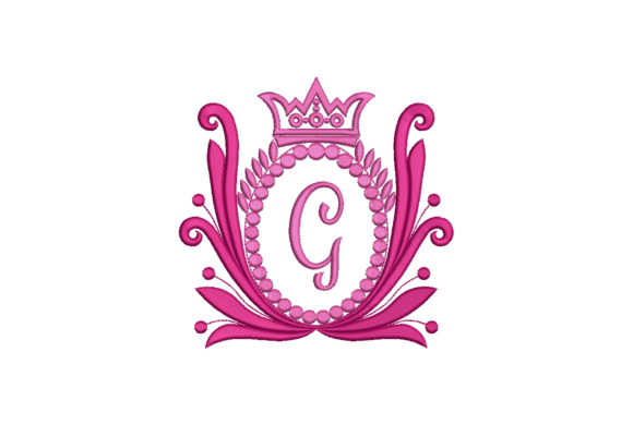 Elegant Crown Embroidery Design Letter G