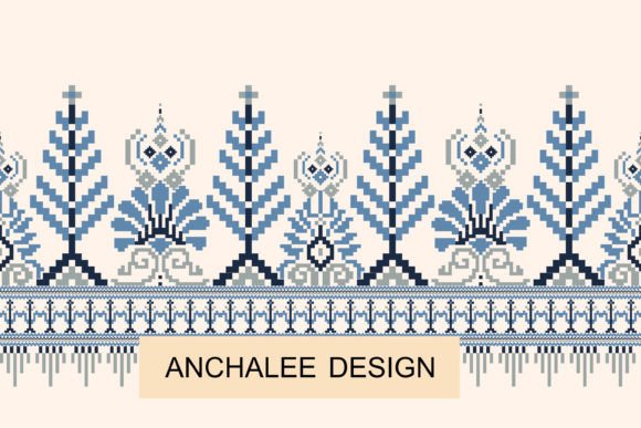 Floral Knitted Embroidery Vector