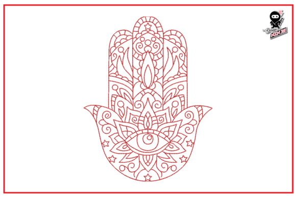 Hamsa Hand Redwork Embroidery