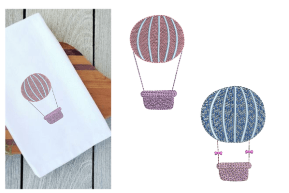 Hot Air Balloons Embroidery Design