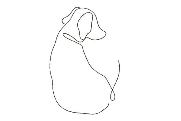 Linear Embroidery Design - Dog
