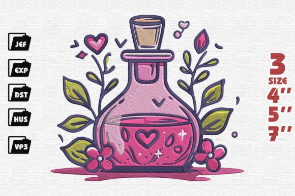 Love Potion with Flower Embroidery