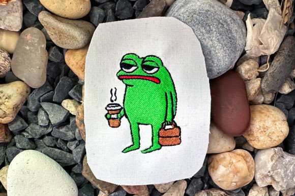 Morning Frog Machine Embroidery Design