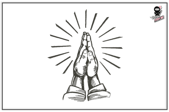 Praying Hands, Christian Embroidery