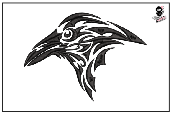 Raven Bird Embroidery Design
