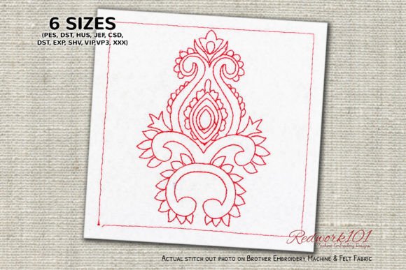 Single Floral Pattern Embroidery Design