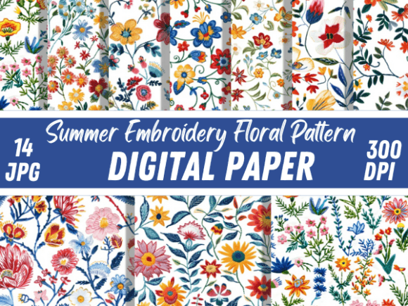 Summer Embroidery Floral Flower Pattern