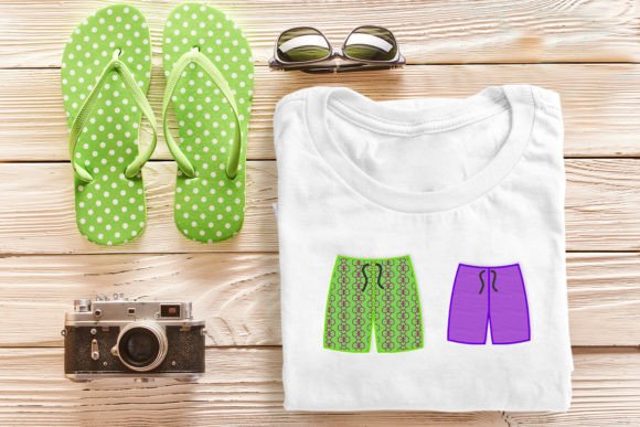 Swim Trunks Shorts Mini Embroidery